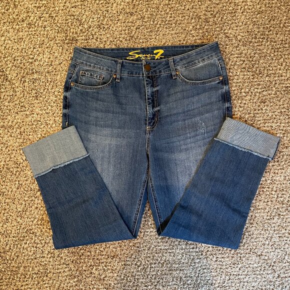 Seven7 Denim - NWOT Size 14 Seven7 high rise slim straight cuffed jeans